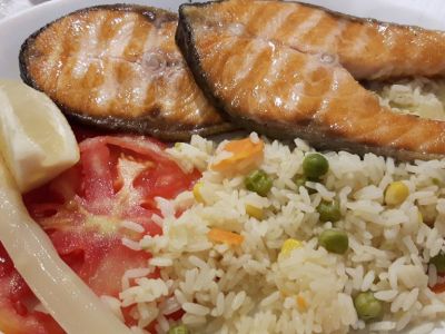 Salmon plancha restaurante el Cortes