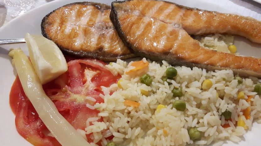 Salmon plancha restaurante el Cortes